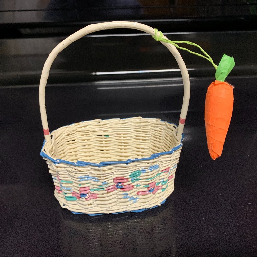 Small white wicker Easter Basket